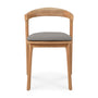Bok Fabric Outdoor Dining Chair - Mocha / Teak Brown
