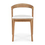 Bok Fabric Outdoor Dining Chair - Off White / Teak Brown