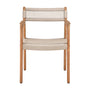Jack Woven Outdoor Dining Chair with Arms - Beige / Teak