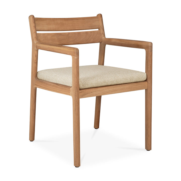Jack Outdoor Fabric Dining Chair (Teak, Natural)