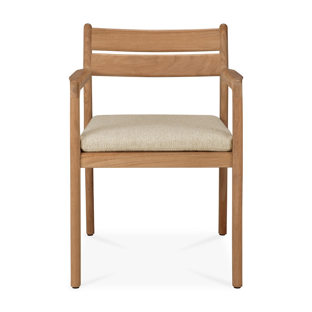Jack Outdoor Fabric Dining Chair (Teak, Natural)