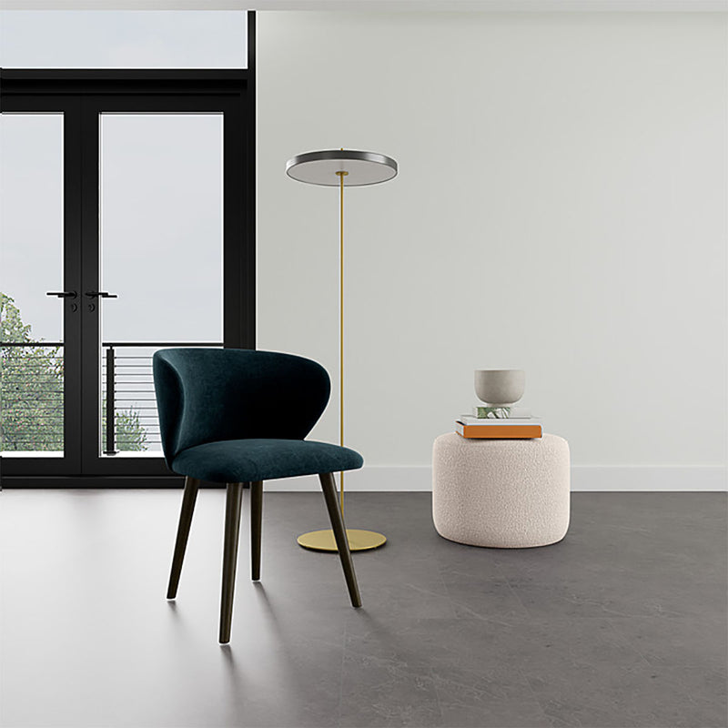 Danny Dust Blue Textured Weave / Dark Walnut