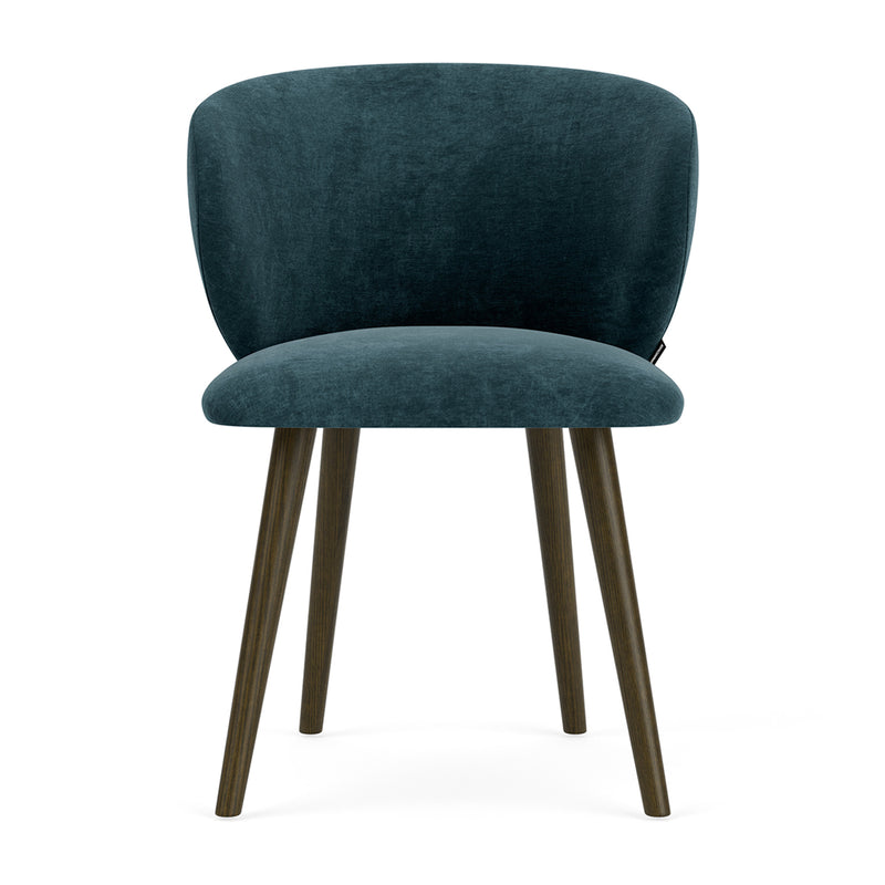 Danny Dust Blue Textured Weave / Dark Walnut