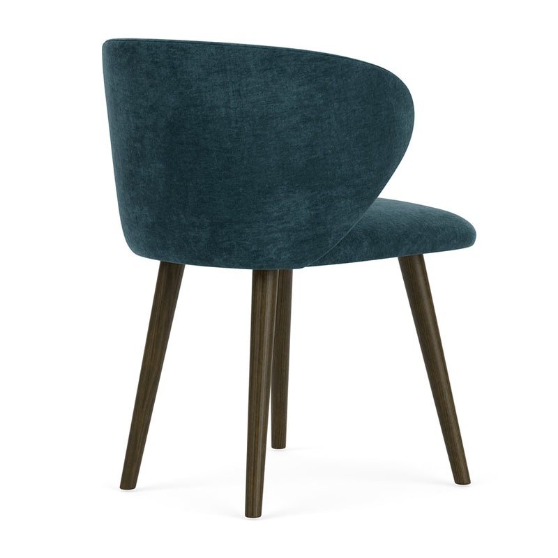 Danny Dust Blue Textured Weave / Dark Walnut