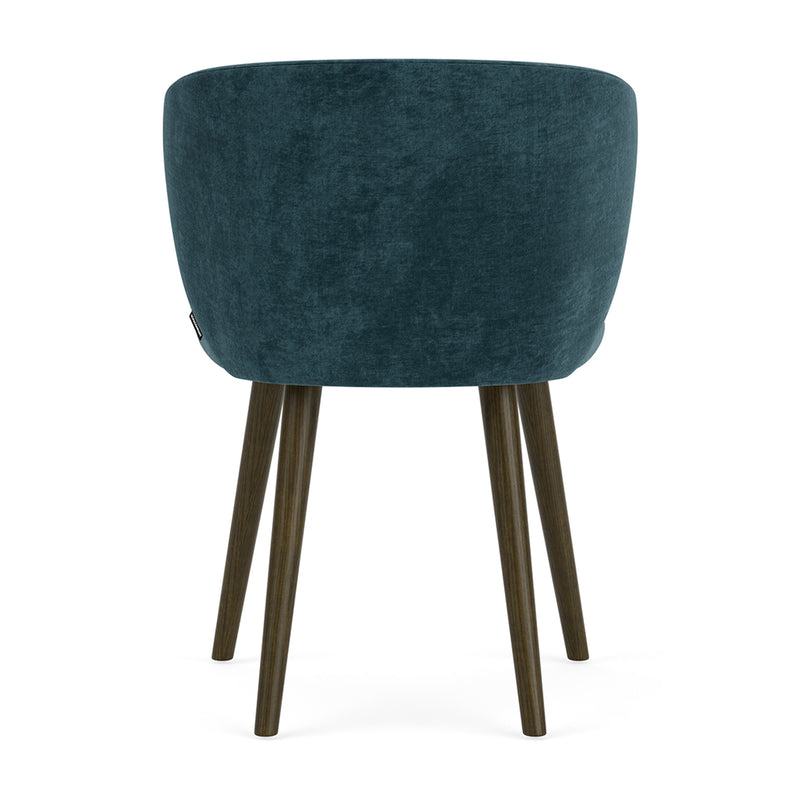 Danny Dust Blue Textured Weave / Dark Walnut