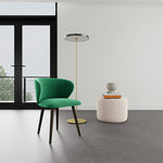 Moss Grass Green Fabric / Dark Walnut