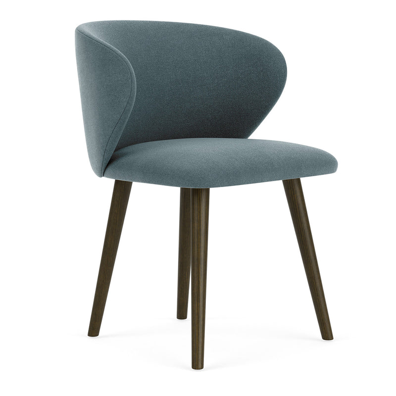 Forest Dust Blue Fabric / Dark Walnut
