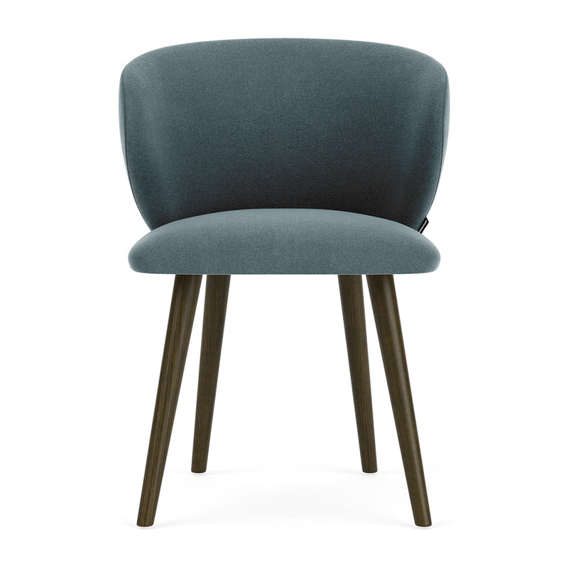 Forest Dust Blue Fabric / Dark Walnut