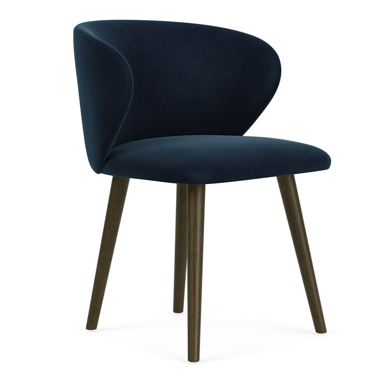 Lux Navy Velvet / Dark Walnut