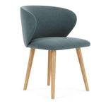 Forest Dust Blue Fabric / Oak