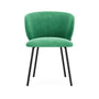 Ellie Dining Chair - Moss Grass Green Fabric / Black Metal