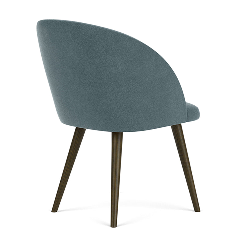 Forest Dust Blue Fabric / Dark Walnut