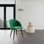 Moss Grass Green Fabric / Dark Walnut