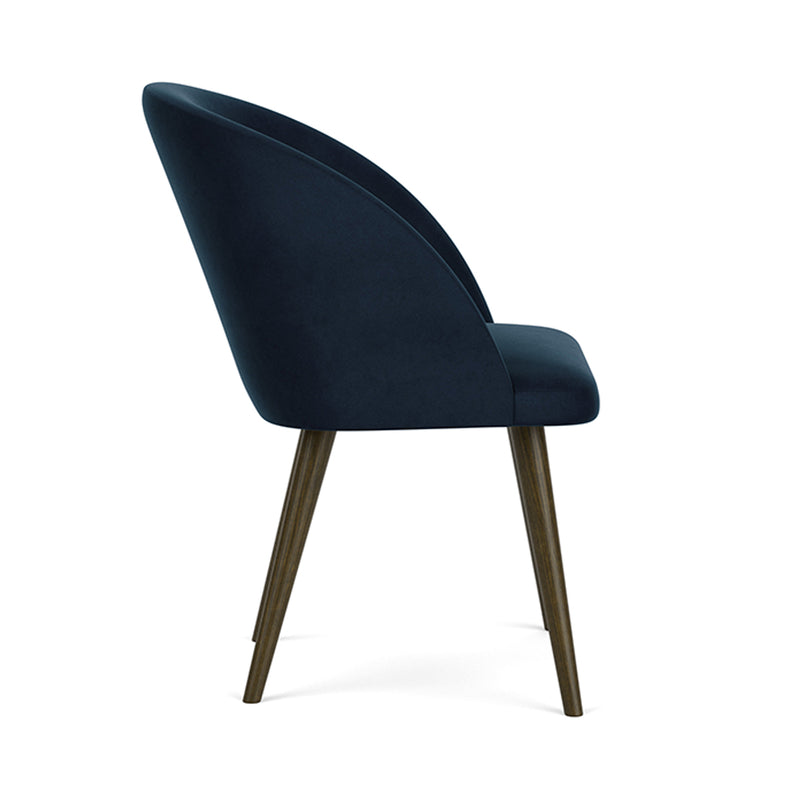 Lux Navy Velvet / Dark Walnut