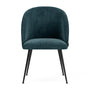 Holly Dining Chair - Danny Dust Blue Textured Weave / Black Metal