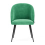 Holly Dining Chair - Moss Grass Green Fabric / Black Metal