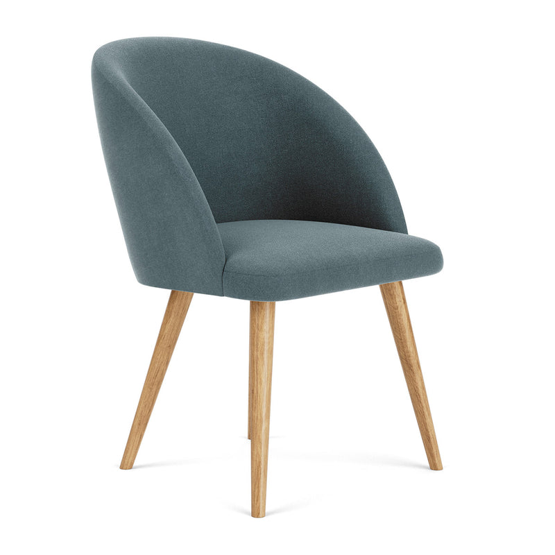 Forest Dust Blue Fabric / Oak