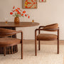 Palermo Fabric Dining Chair - Walnut Textured Weave / Walnut