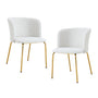 Anita Boucle Dining Chair (Set of 2) - Cream / Gold