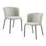 Anita Fabric Dining Chair (Set of 2) - Beige Weave / Black