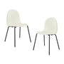 Archie Fabric Dining Chair (Set of 2) - Cream / Black