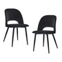 Asta Velvet Dining Chair (Set of 2) - Black / Black Metal