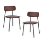 Bailey Leatherette Dining Chair (Set of 2) - Chocolate / Black