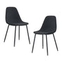 Luca Boucle Dining Chair (Set of 2) - Charcoal / Black