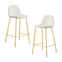 Luca Boucle Bar Stool (Set of 2) - White / Gold
