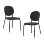 Margot Boucle Dining Chair (Set of 2) - Charcoal / Black