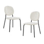 Margot Boucle Dining Chair (Set of 2) - White / Black
