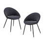 Maya Fabric Dining Chair (Set of 2) - Grey / Black