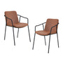 Tate Leatherette Dining Chair (Set of 2) - Tan / Black