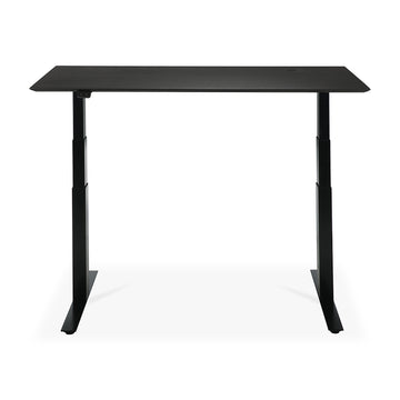 Bok Rectangle Adjustable Desk with Cable management EU (Oak Black, Black, 140cm)