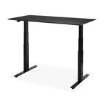 Bok Rectangle Adjustable Desk with Cable management EU (Oak Black, Black, 140cm)