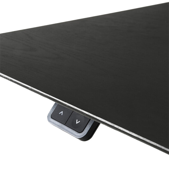 Bok Rectangle Adjustable Desk with Cable management EU (Oak Black, Black, 160cm)