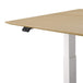 Bok Rectangle Adjustable Desk with Cable management EU (Oak, White, 140cm)