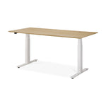 Bok Rectangle Adjustable Desk with Cable management EU (Oak, White, 160cm)