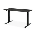 Bok Rectangle Adjustable Desk with Cable management UK (Oak Black, Black, 140cm)