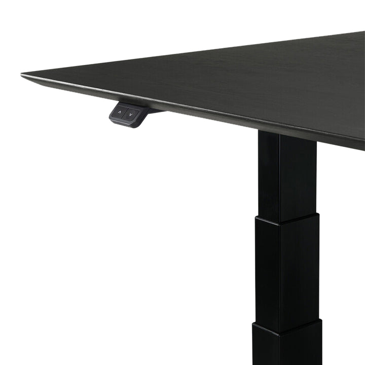 Bok Rectangle Adjustable Desk with Cable management UK (Oak Black, Black, 140cm)