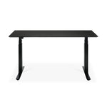 Bok Rectangle Adjustable Desk with Cable management UK (Oak Black, Black, 160cm)