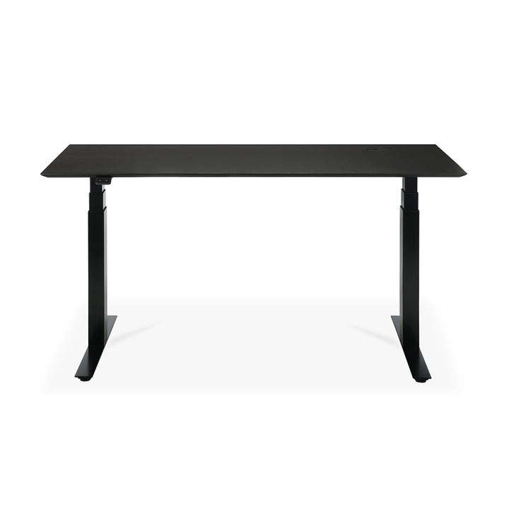 Bok Rectangle Adjustable Desk with Cable management UK (Oak Black, Black, 160cm)