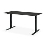 Bok Rectangle Adjustable Desk with Cable management UK (Oak Black, Black, 160cm)