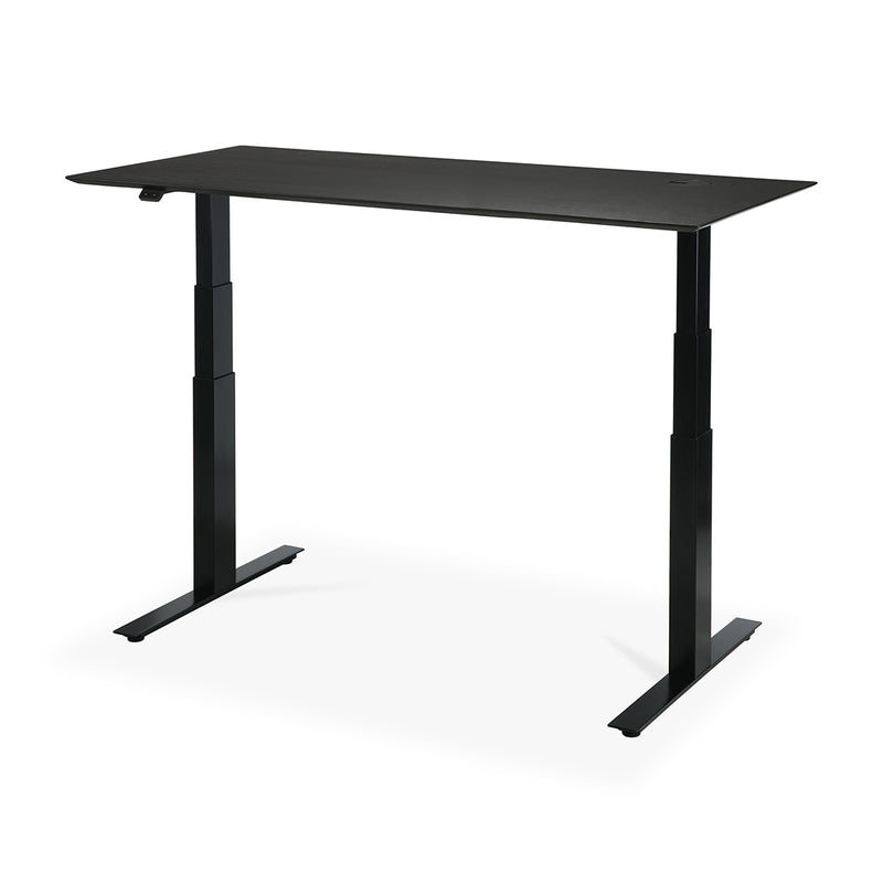 Bok Rectangle Adjustable Desk with Cable management UK (Oak Black, Black, 160cm)