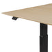 Bok Rectangle Adjustable Desk with Cable management UK (Oak, Black, 140cm)