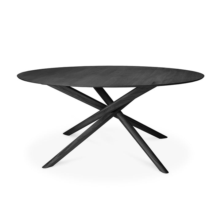 Mikado Round Dining Table (Oak Black, 150cm)