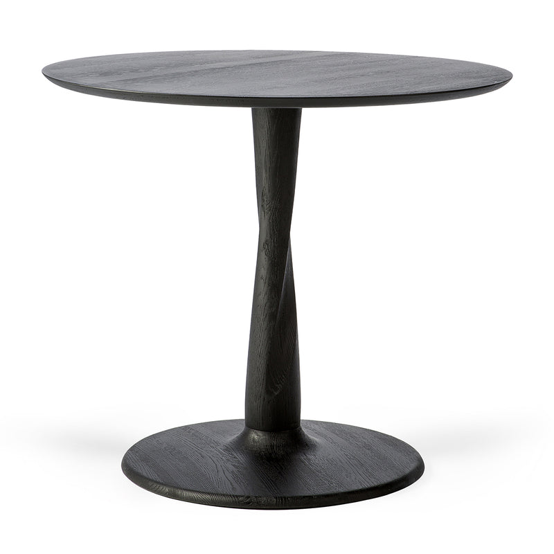 Torsion Round Dining Table (Oak Black, 90cm)