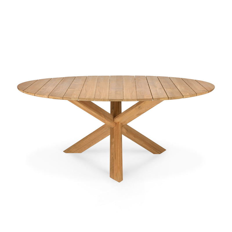 Circle Outdoor Round Dining Table (Teak, 163cm)