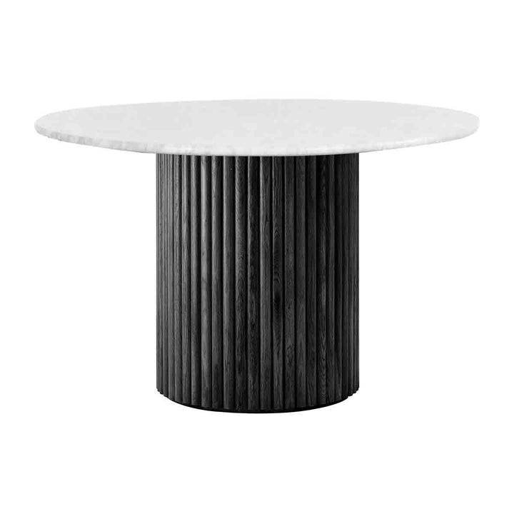 Cosmos Dining Table (Black Oak, Carrara Marble, 105cm)