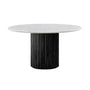 Cosmos Marble Dining Table - Black Oak / Carrara Marble / 120cm